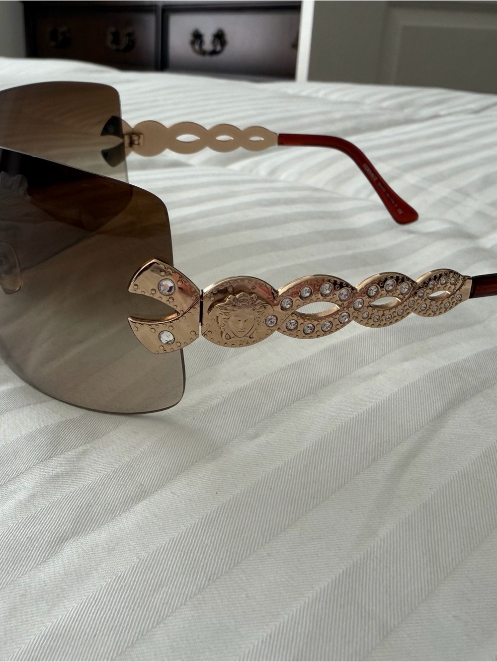 Versace Brown Gradient Shield Sunglasses - Picture 6 of 9